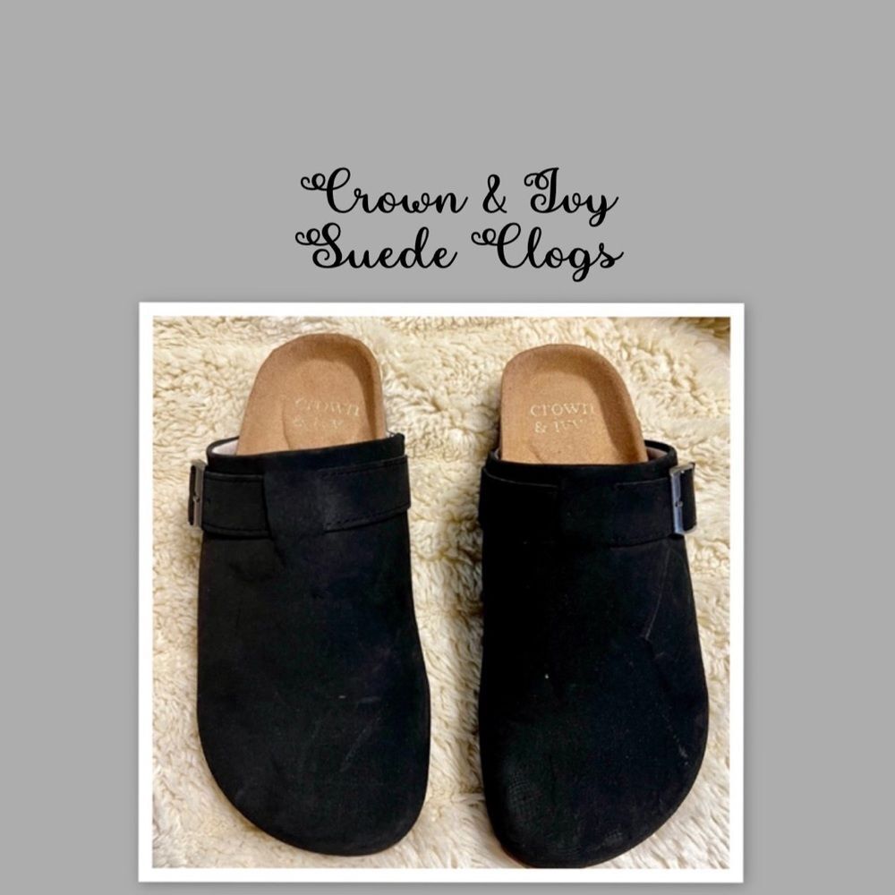 Crown & Ivy Suede Clogs